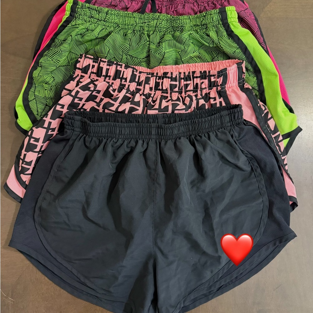 Nike Women’s Athletic Shorts Trio - Black, Pink, Green